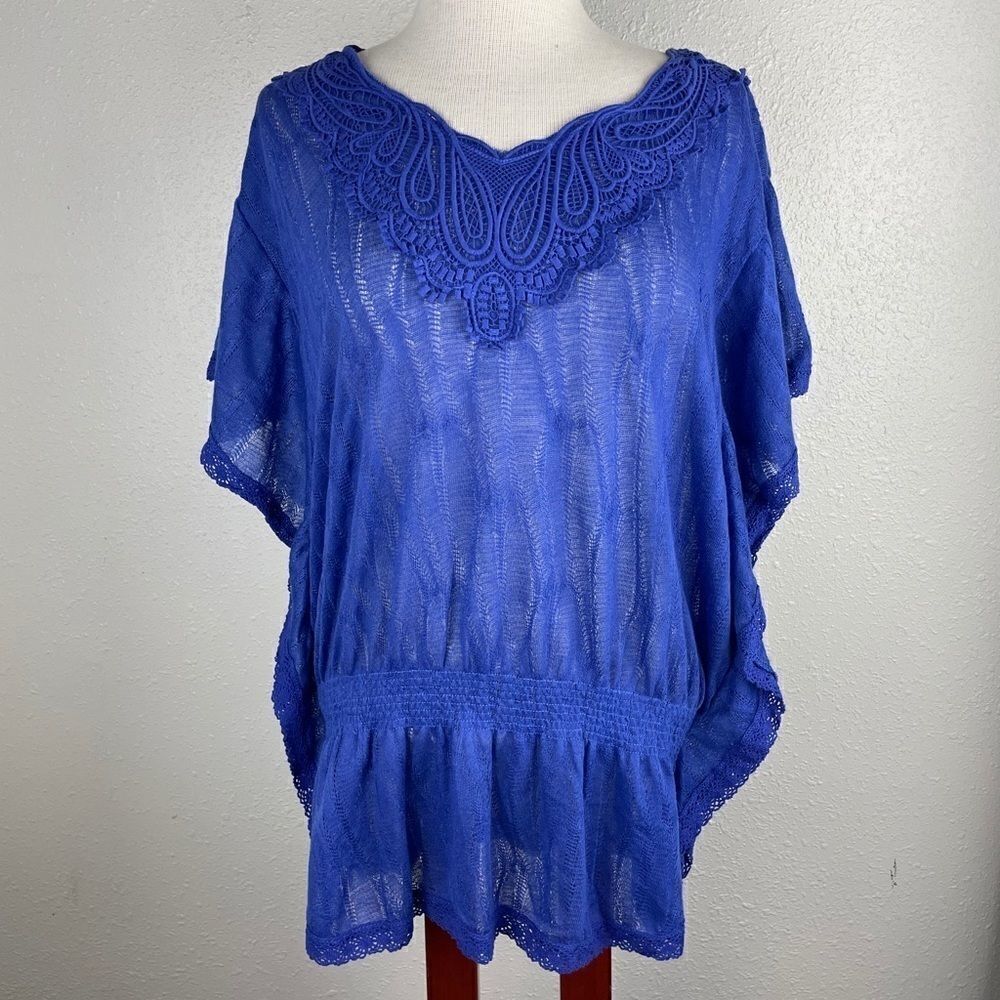 NWT Passports Blue Tunic Top Size M